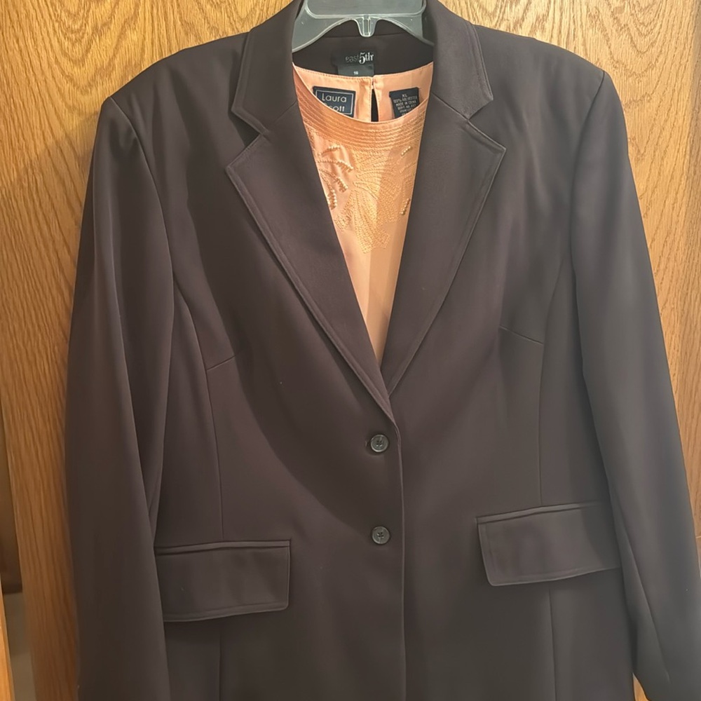 Beautiful brown pants suit with peach shell